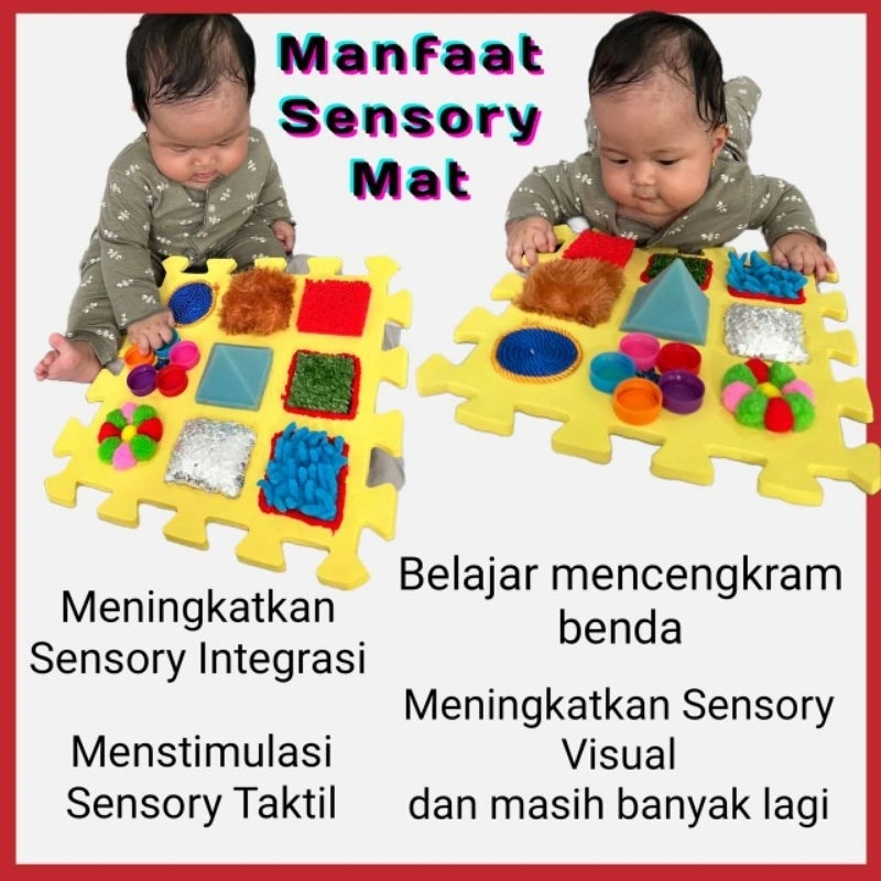 Mainan Bayi Sensory Matras 9 in 1 Mainan Edukasi Montessori