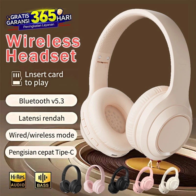 【Garansi 1 tahun】𝟭𝟬𝟬%𝗢𝗥𝗜 M6 Headphone Bluetooth TWS Wireless Bloetooth Headset 9D Stereo HiFi Bass Music Handset Bluetooth 5.3 Handphone With Mikrofon Dual Mode Wired Wireless Headphone AUX 3.5mm