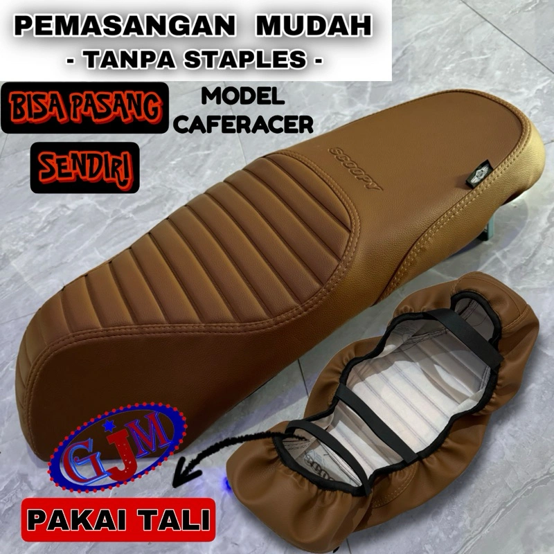 COVER JOK MOTOR CAFERACER (PAKAI TALI) BISA PASANG SENDIRI #NMAX#PCX #SCOOPY