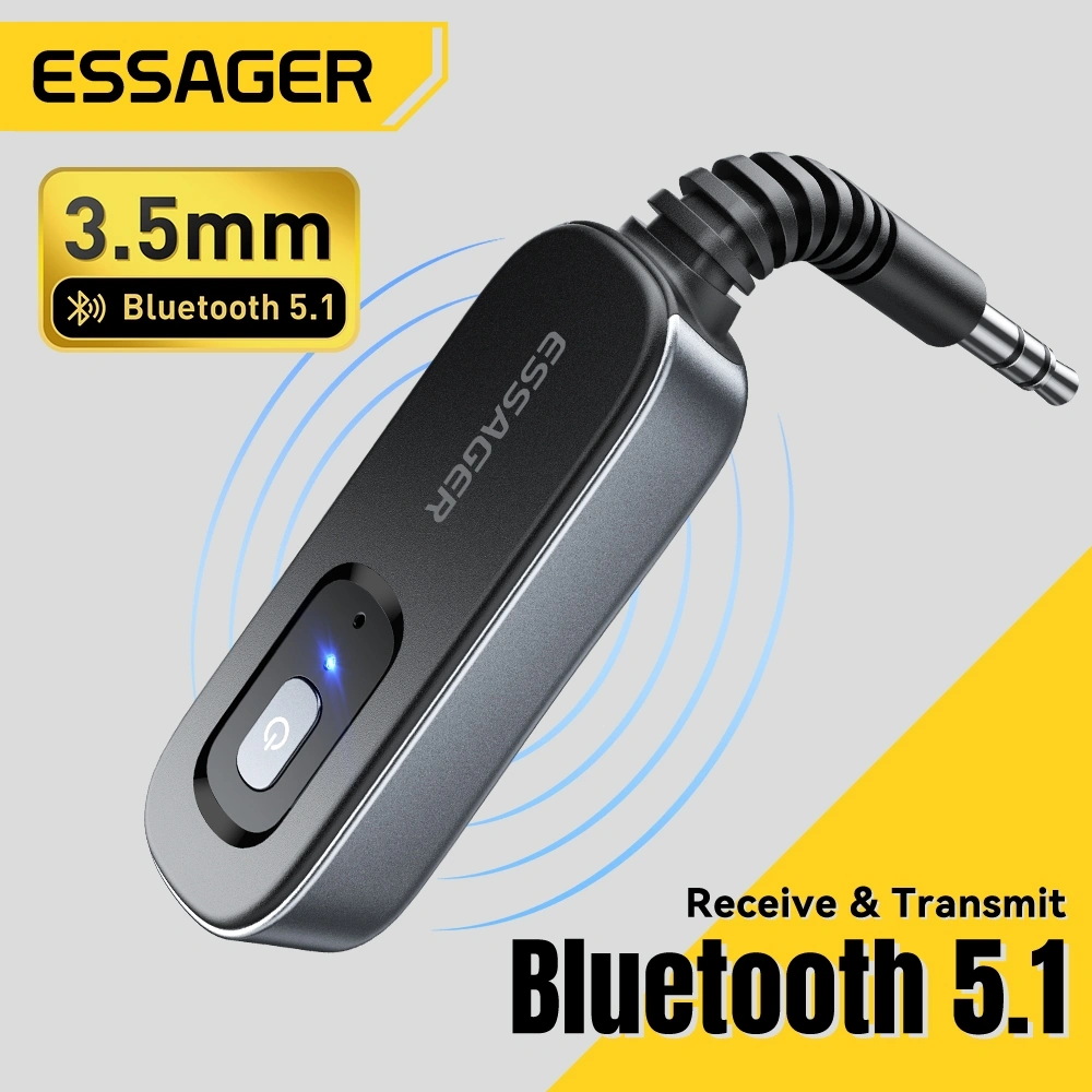 Essager Penerima Pemancar Bluetooth 5.1 Adaptor Bluetooth 3,5mm untuk Speaker PC RXTX