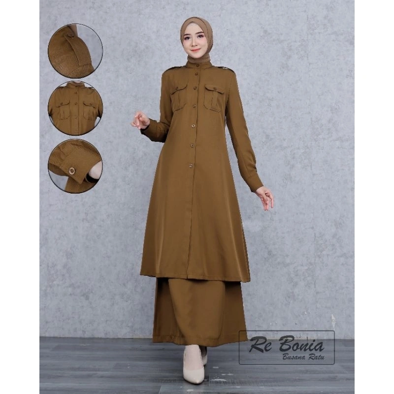 Seragam Re Bonia Baju Dinas PDH Tunik Kheki Tua Wanita NON PURING,Seragam ASN,PNS,Guru,Baju Kurung Wanita Muslimah NON PURING ASN Kheki Tua,Seragam Tunik Kheki Tua NON PURING,Seragam Kerja Baju Kurung Kheki Tua NON PURING,Seragam Pemda Tua NON PURING