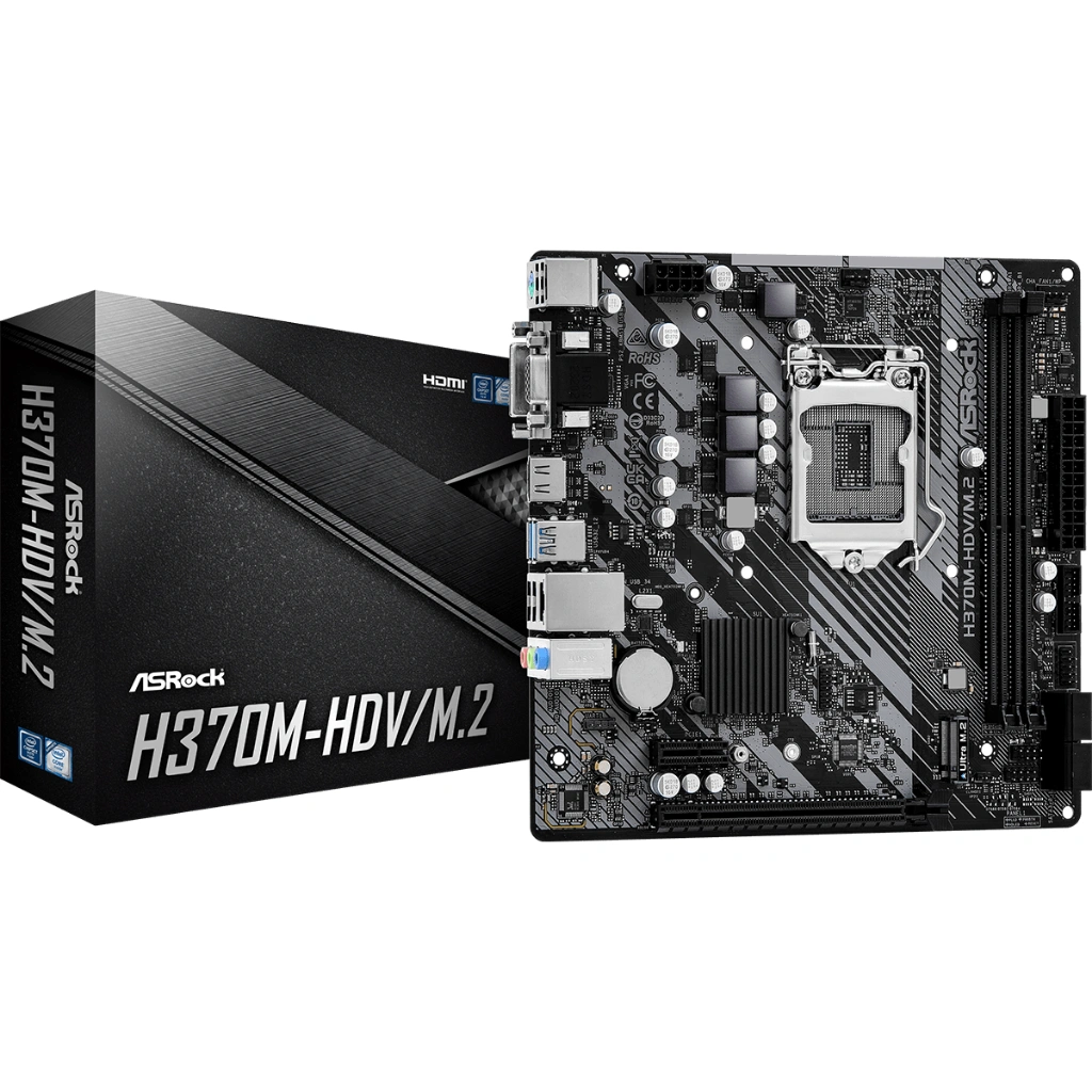 Motherboard ASROCK H370M-HDV/M.2 (LGA1151, H370, DDR4, USB3.1, SATA3)
