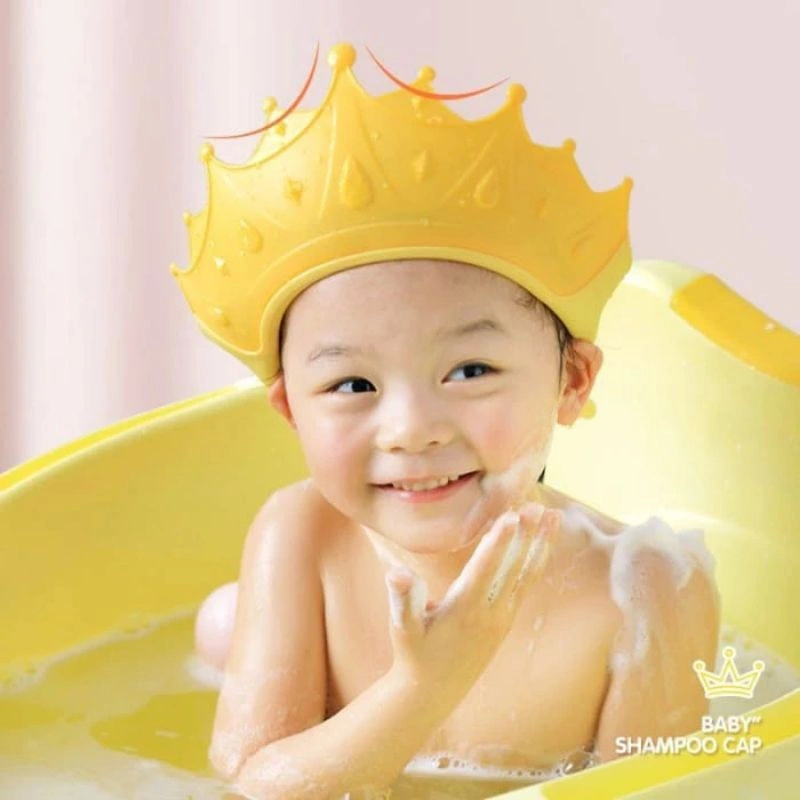 TOPI MANDI KERAMAS MAHKOTA ANAK BAYI BALITA BABY SHOWER CAP MAHKOTA PERALATAN
