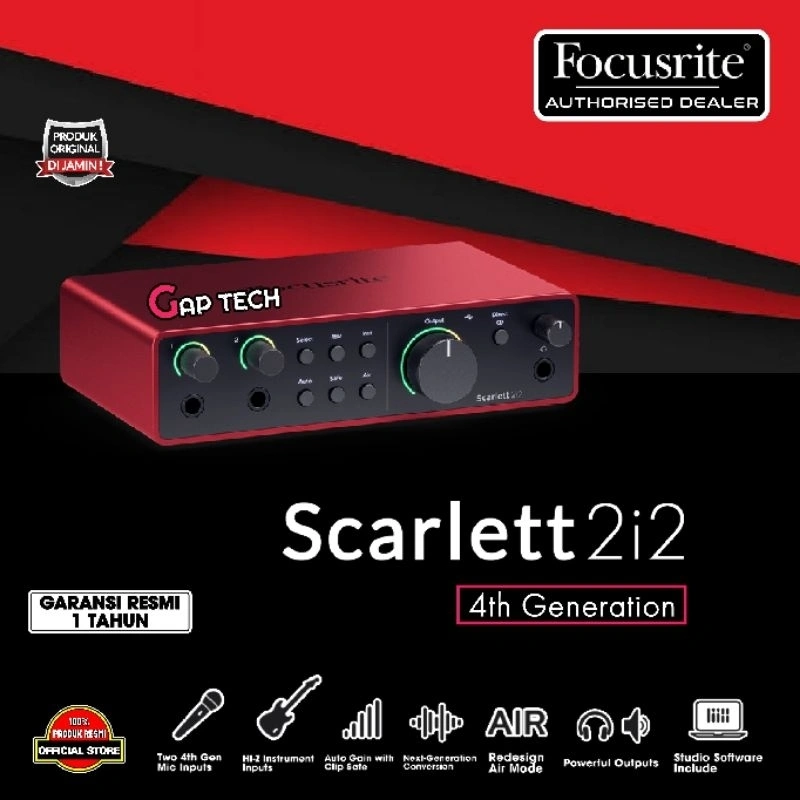 Focusrite Scarlett 2i2 4th Gen / Gen 4 USB Audio Interface / Soundcard Original