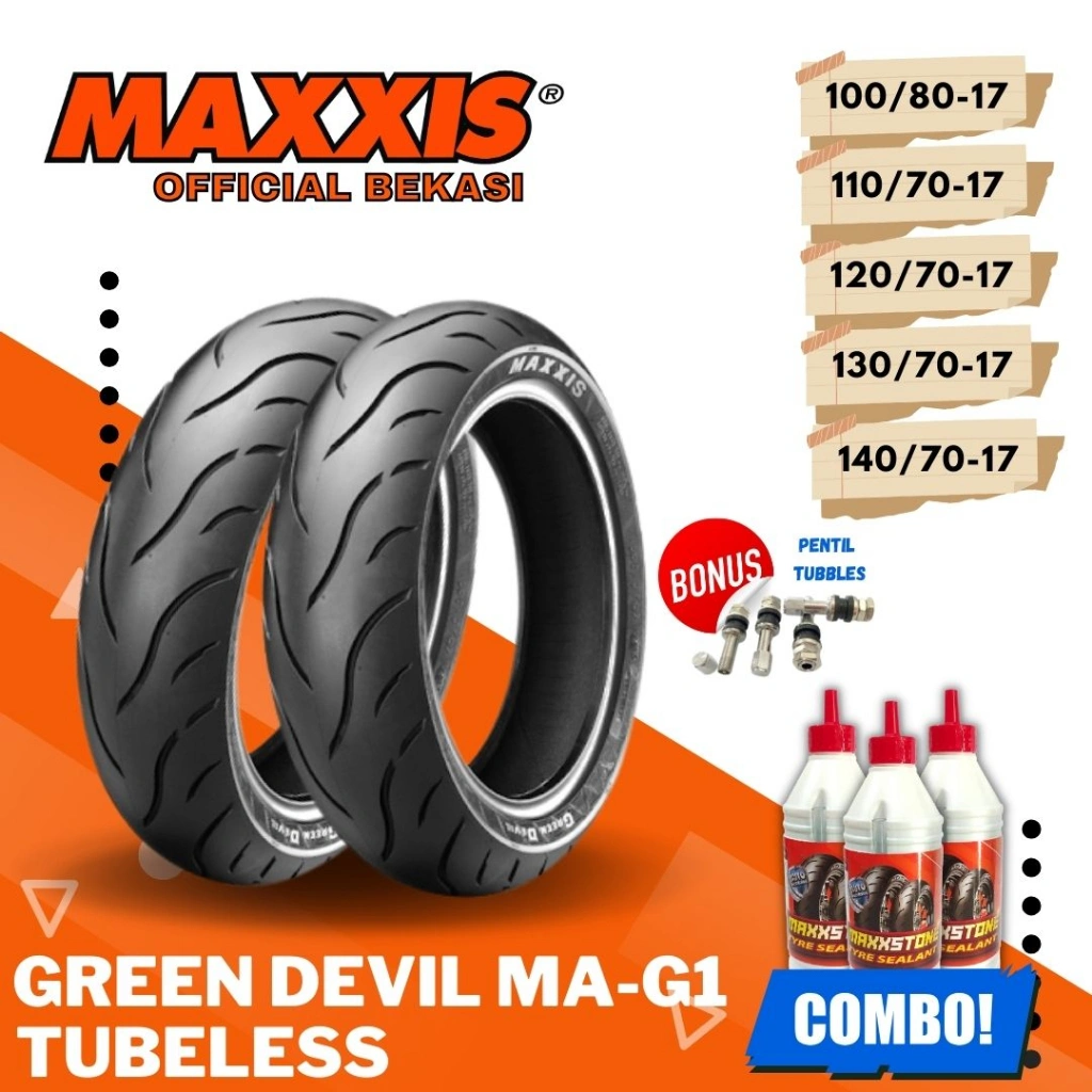 MAXXIS GREEN DEVIL RING 17 / BAN MAXXIS ( 100/80 / 110/70 / 120/70 / 130/70 / 140/70 ) BAN TUBELESS BAN LUAR / BAN MOTOR R15 CBR VIXION
