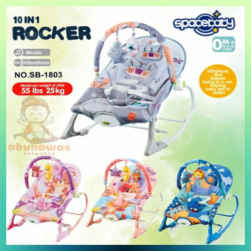 [FREE BUBBLE] Bouncer Bayi Bebe Smart Space Baby 10in1 Rocker ZX 1703, ZX 1803, SB 8610 Baby Bouncer