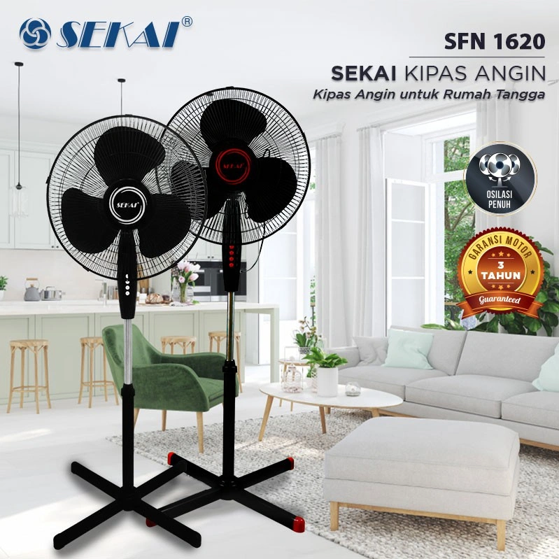 SEKAI Stand Fan SFN 1620 / Kipas Angin Berdiri 16 inch SFN1620 SFN 1621 SFN1621 1621BB