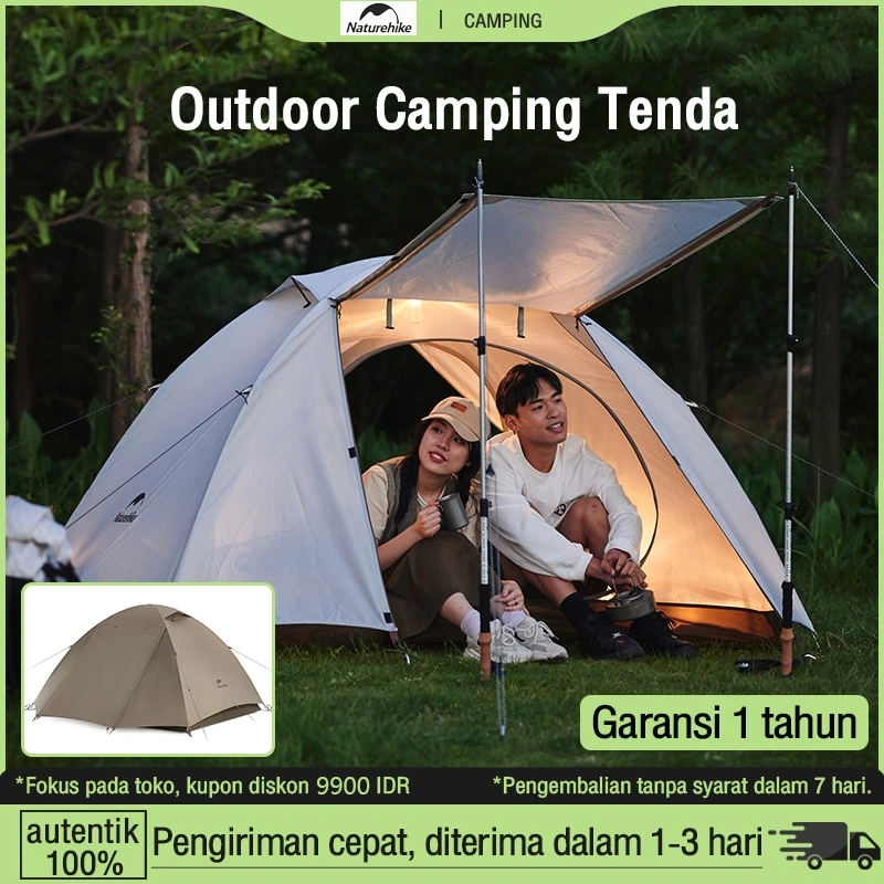 Naturehike Tenda Camping 2/3 Orang , Double Layer Dome Outdoor Tenda Gunung , Luar Ruangan Sangat Ringan Berkemah Dua Lapisan Kubah Tenda Perlindungan Matahari Tahan Air , Mountain Tent Monodome Kapasitas Luas