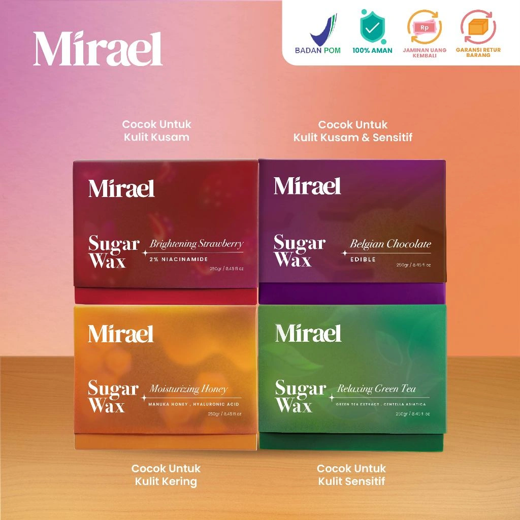 MIRAEL Sugar Waxing Kit Dengan Niacinamide Penghilang Bulu Ketiak All Varian
