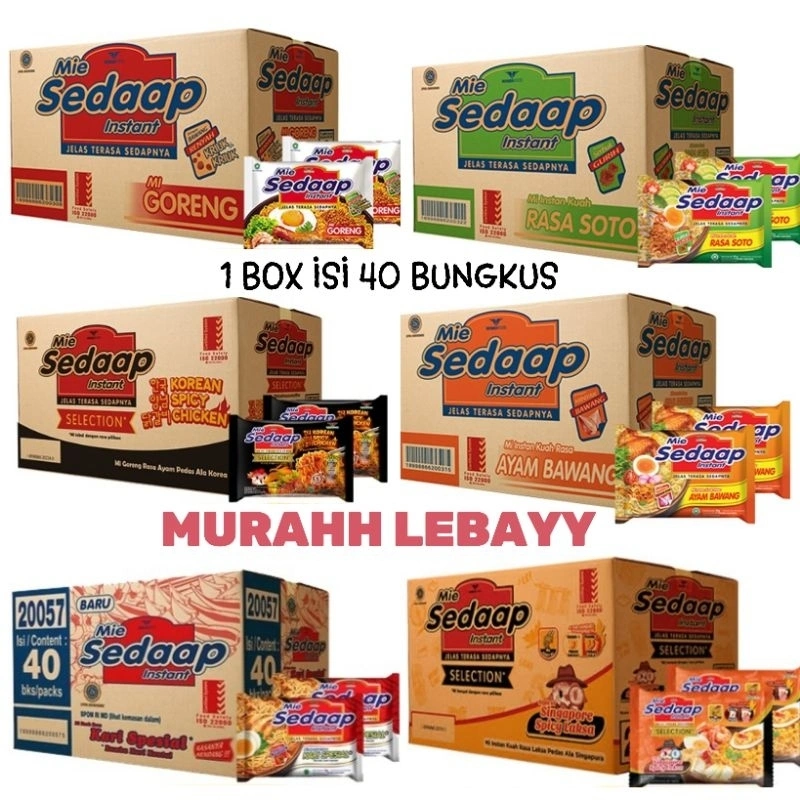 SSG SEDAAP MIE INSTAN 1DUS SEDAP GORENG/INDOMIE GORENG 1(40)/INDOMIE KUAH /INDOMIE JUMBO 24 1DUS