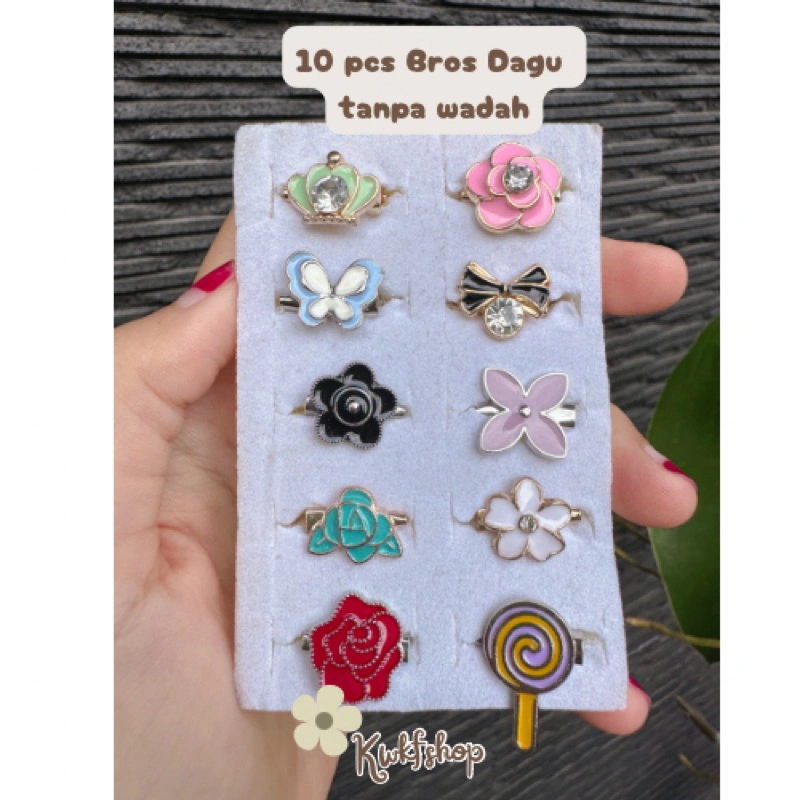 [10pcs Bros Dagu Tanpa Wadah] Bros Dagu Mini 1,5cm Baby Brooch Bros Mini Kerongsang Asli premium dan lucu