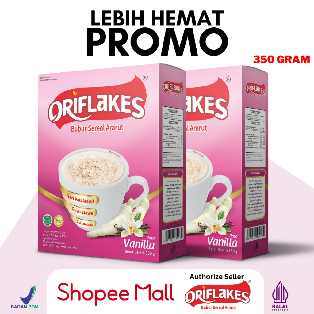 ORIFLAKES Maag Asam Lambung & Gerd Makanan Sarapan Sereal Pati Umbi Garut 350 gram