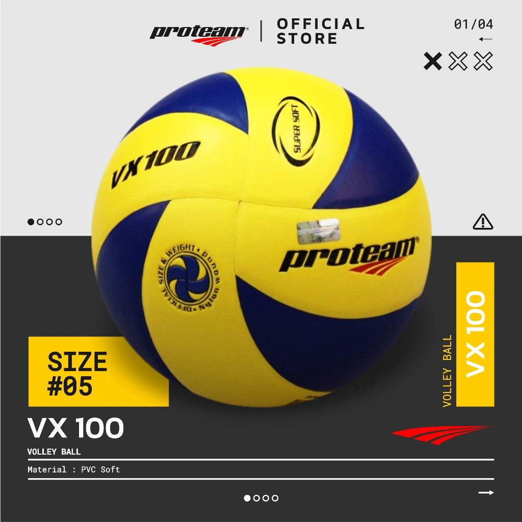 Bola Voli Original Proteam Volley Ball VX - 100 Blue-Yellow Size 5