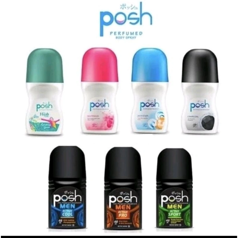 Posh Deodorant Roll On Anti Stain Girl Man All Varian 50ml - Pencegah Bau Badan