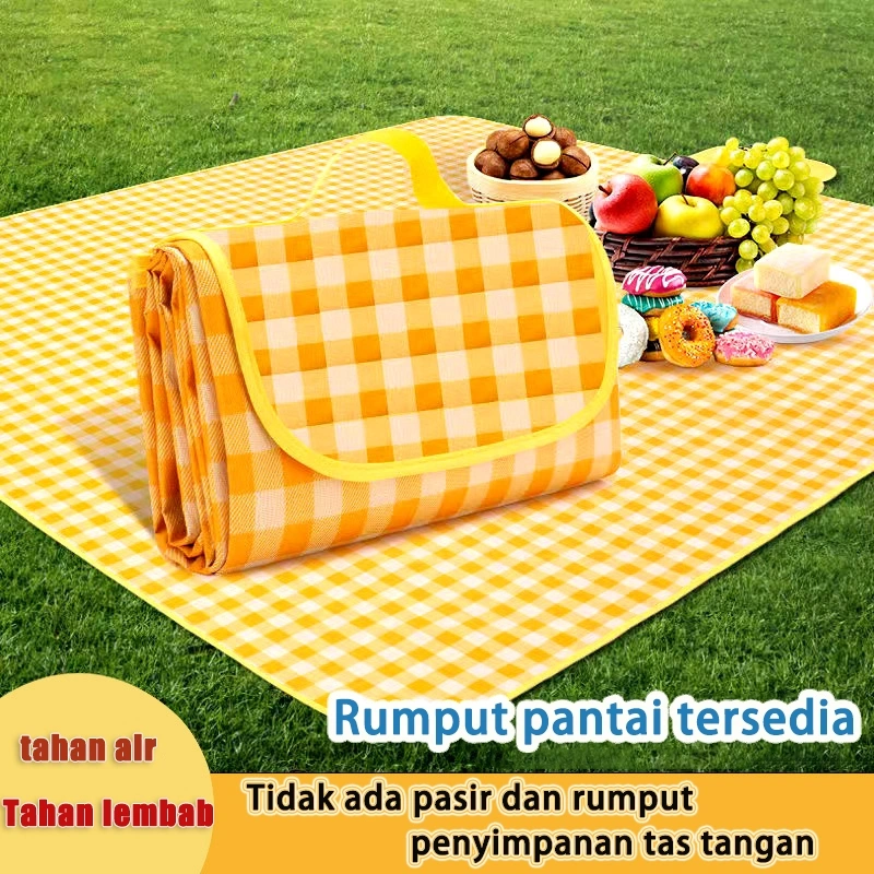Tikar Piknik Outdoor 100x150cm Picnic Mat Tikar Piknik Lipat Anti Air Kain Oxford Tebal Foldable Travel Camping Picnic