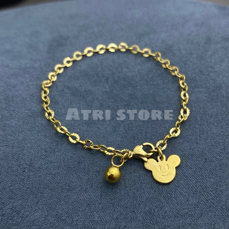 Gelang wanita Anak/dewasa Terbaru simple Titanium Anti karat