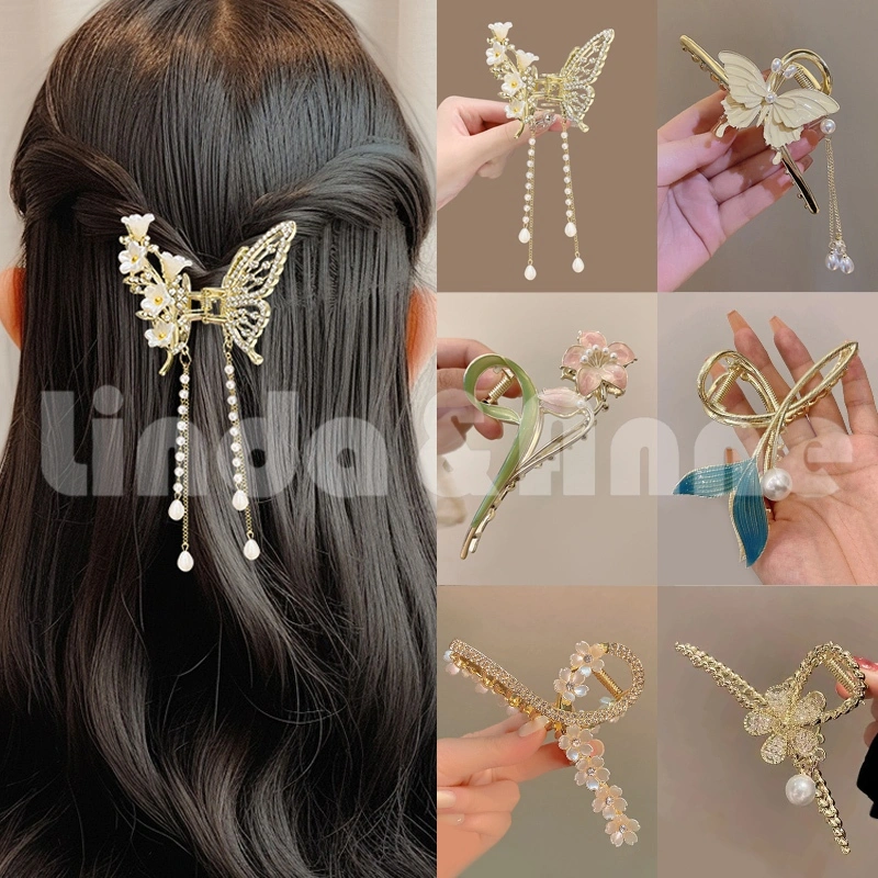 L&A - Jepit Rambut Kupu-Kupu Rumbai Jedai Wanita Mutiara Cantik Hair Clips Aksesoris Fashion