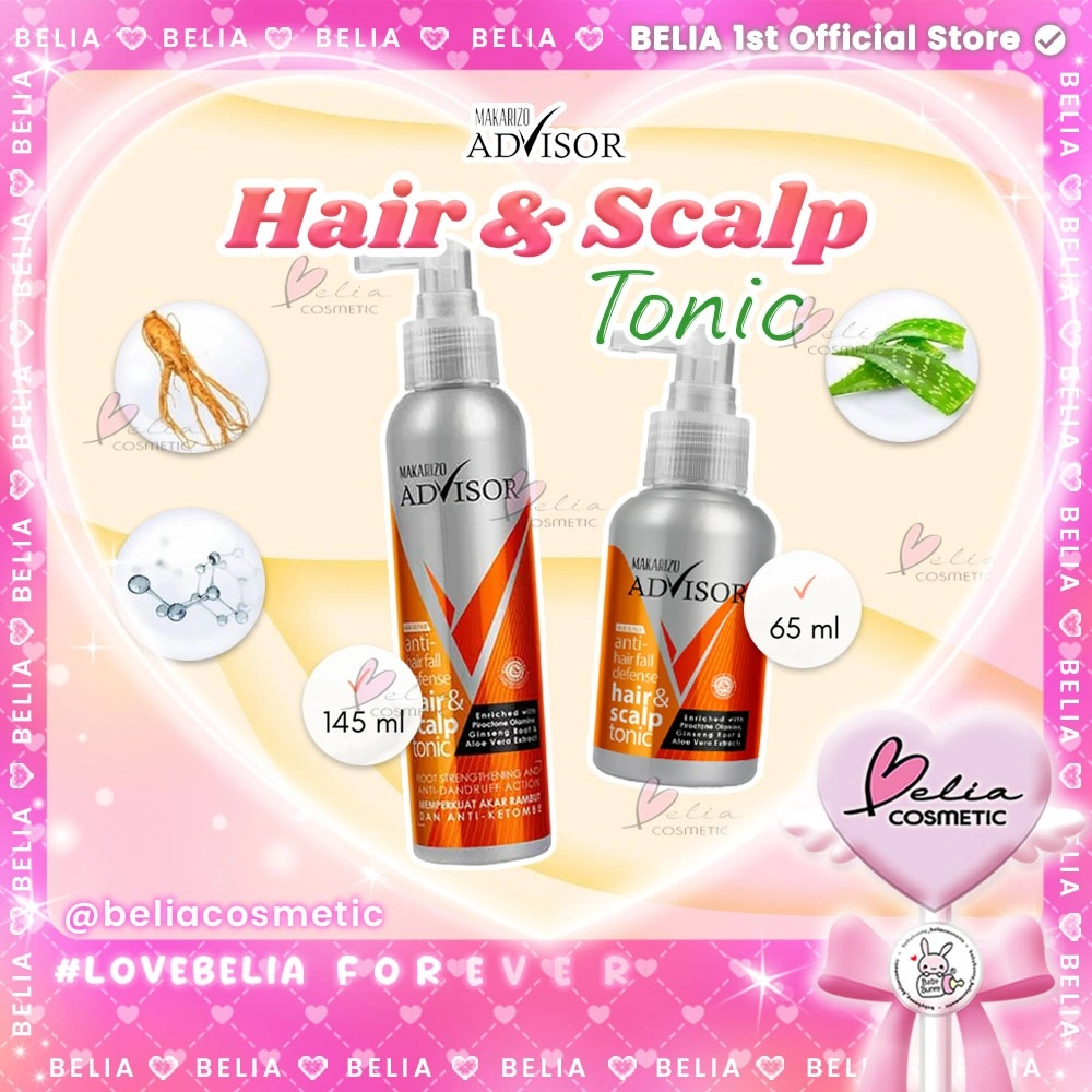 ❤ BELIA ❤ MAKARIZO Advisor Hair & Scalp Tonic 145mL & 65ml | Perawatan Rambut Rontok dan Ketombe