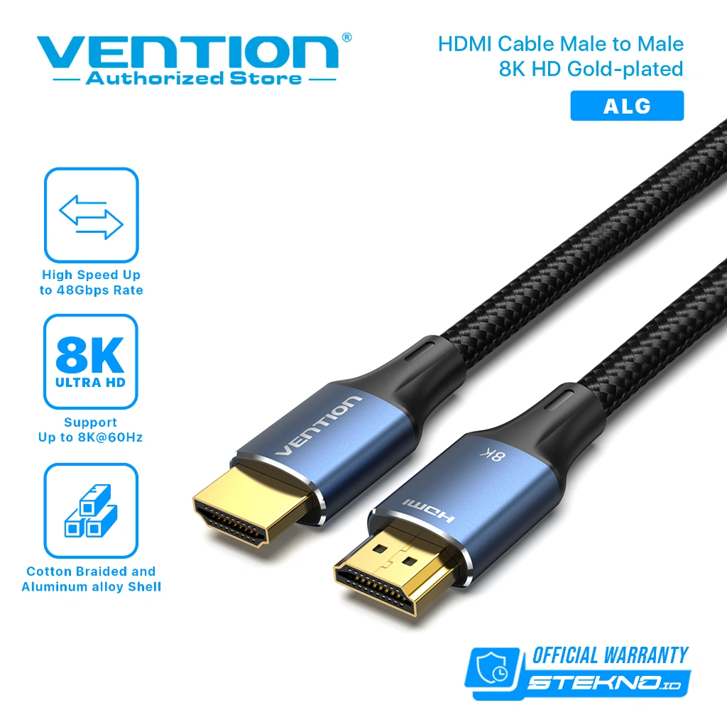Vention Kabel HDMI 2.1 Male to Male Braided 8K 4k 2K 1080P 144hz Premium Quality
