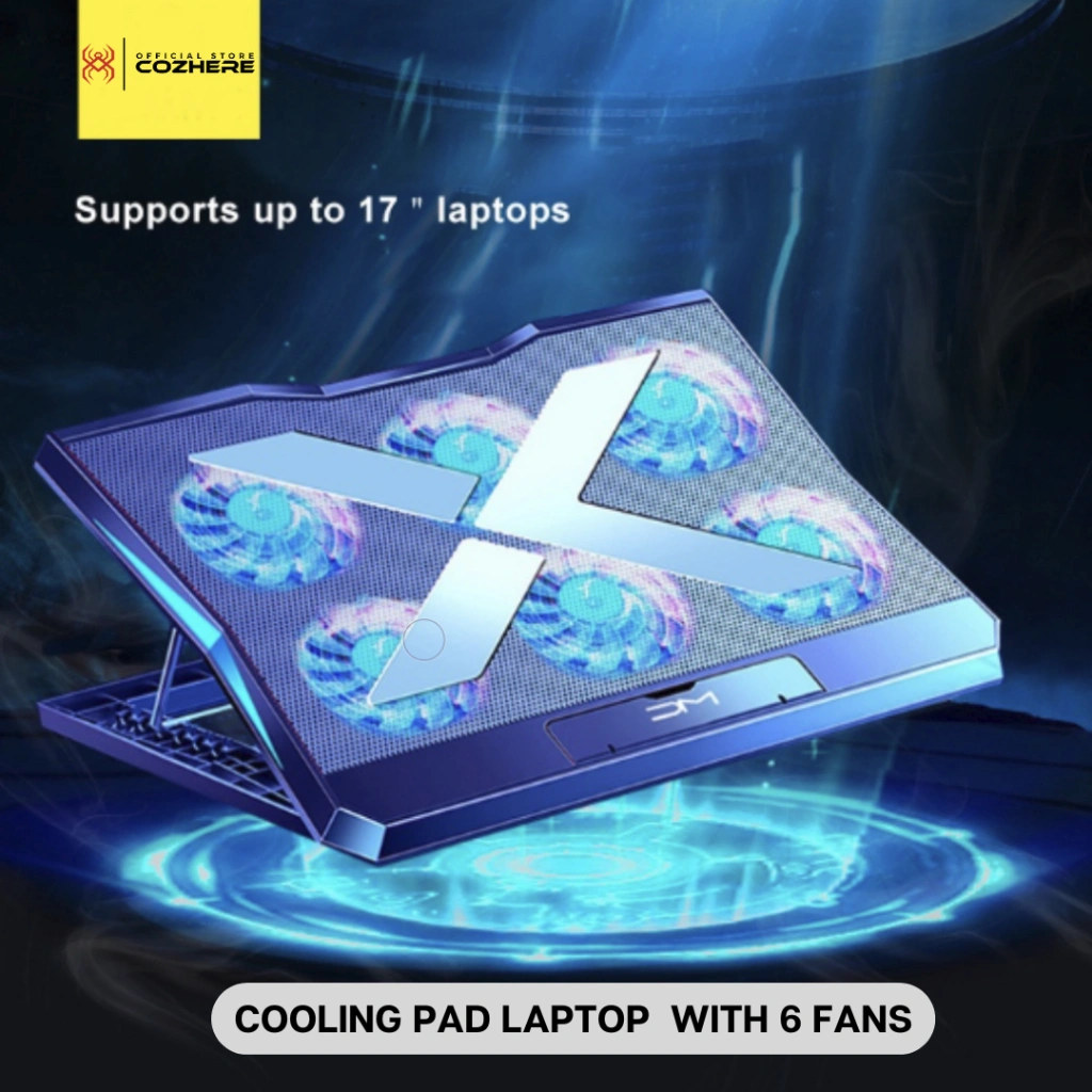 Cooling Pad Laptop Kipas Laptop Cooler Gaming Stand Alas Laptop Cooling Fan Pendingin Portable Mute Cooling Q3 With 6 Fan