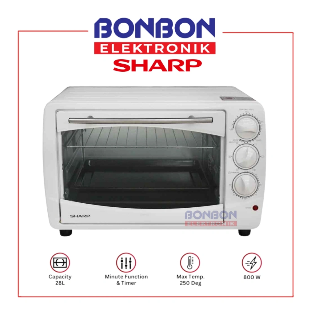 SHARP Oven Listrik 28 Liter EO-28WH / EO 28WH / EO28WH Toast Grill Bake Roast & Convection