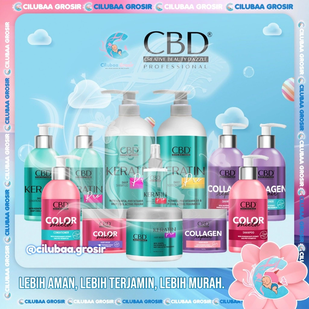 CBD Professional Hair Treatment Color Shield || Keratin Pro || Shampo || Conditioner || Hair Mask || Hair Vitamin Spray || BPOM