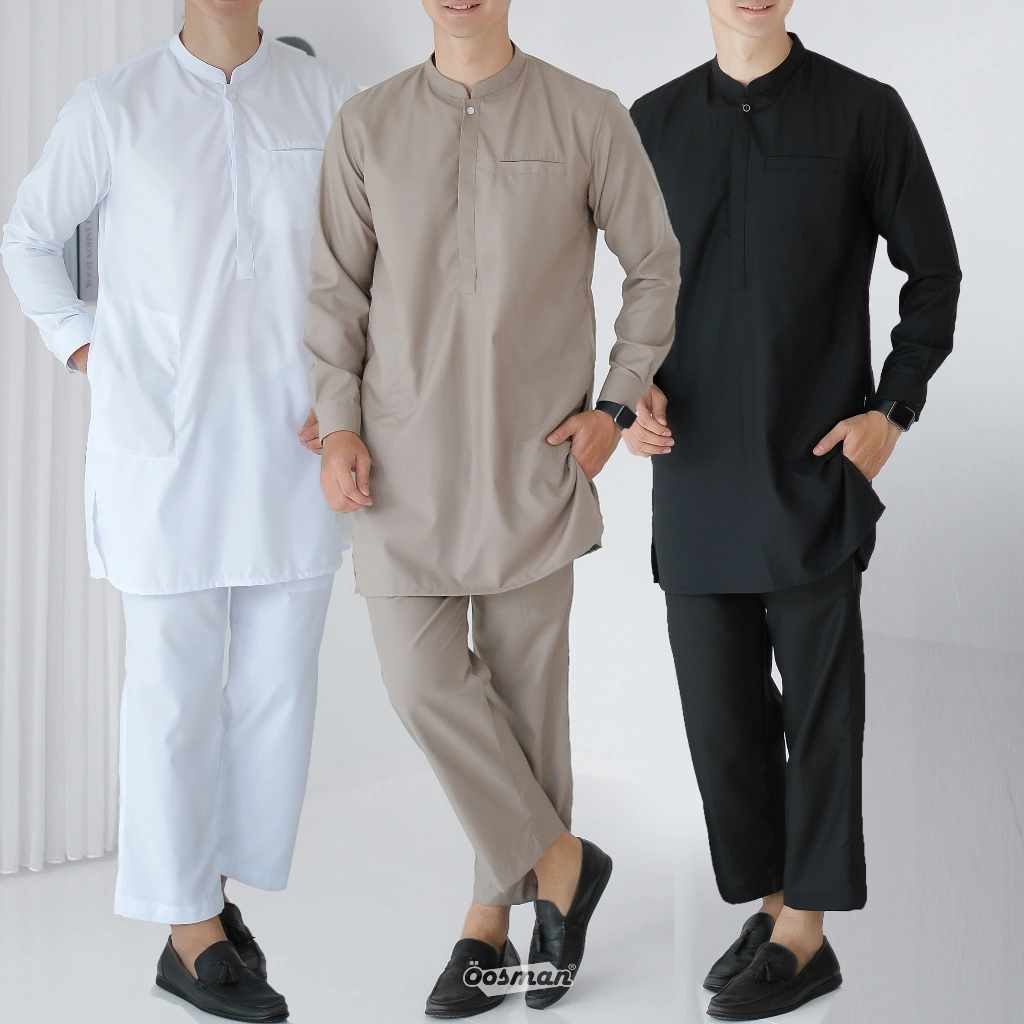 Oosman - Kurta Koko Setelan Pria Dewasa Pakistan Premium Lengan Panjang