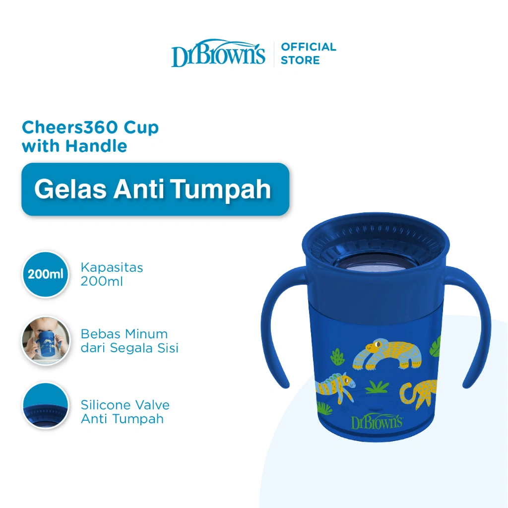 Dr.Brown's Cheers 360 Cup with Handle / gelas anak / cup anak anti tumpah / botol minum anak