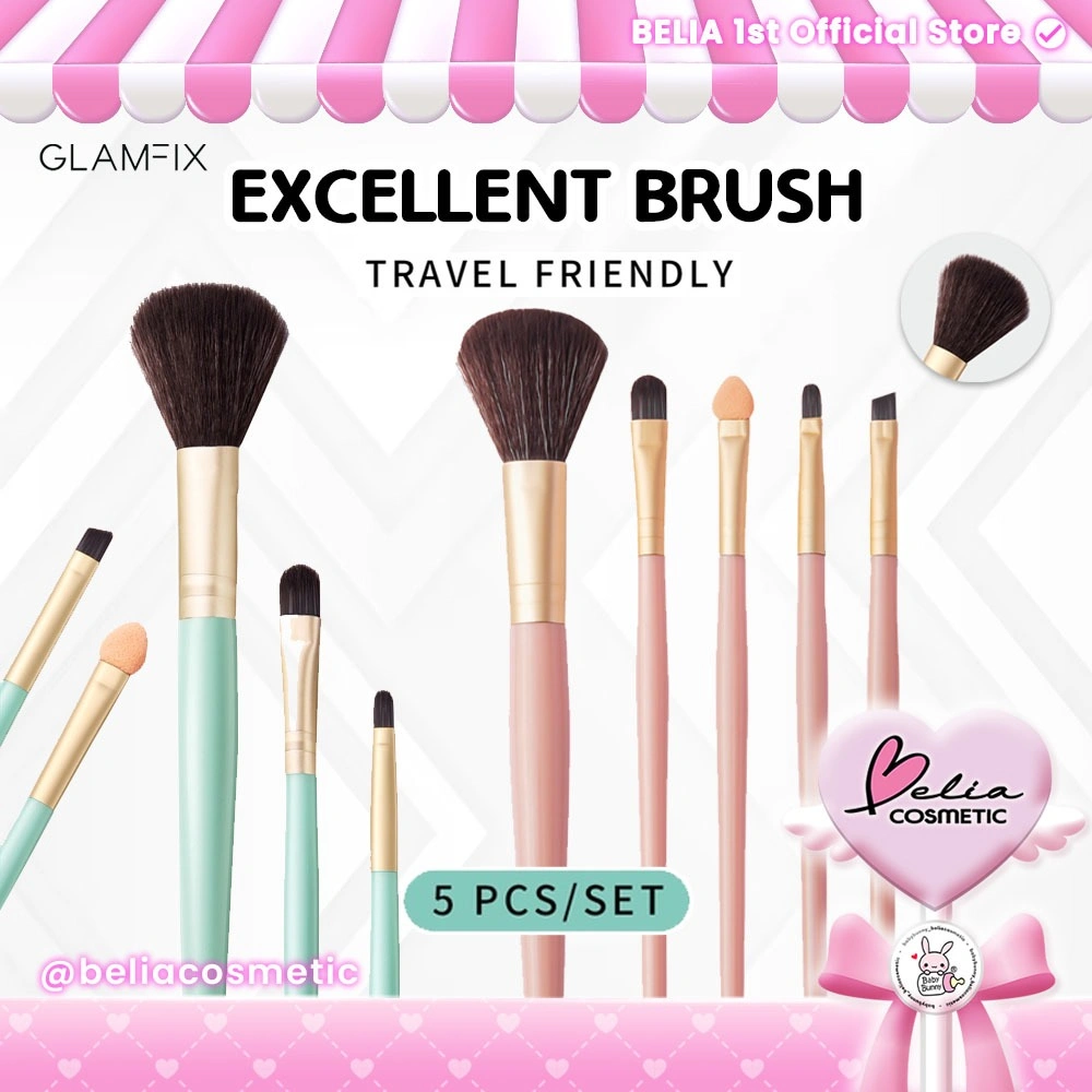 ❤ BELIA ❤ GlamFix Excellent Brush Set isi 5 pcs | Glam fix Kuas You Makeups Make Up