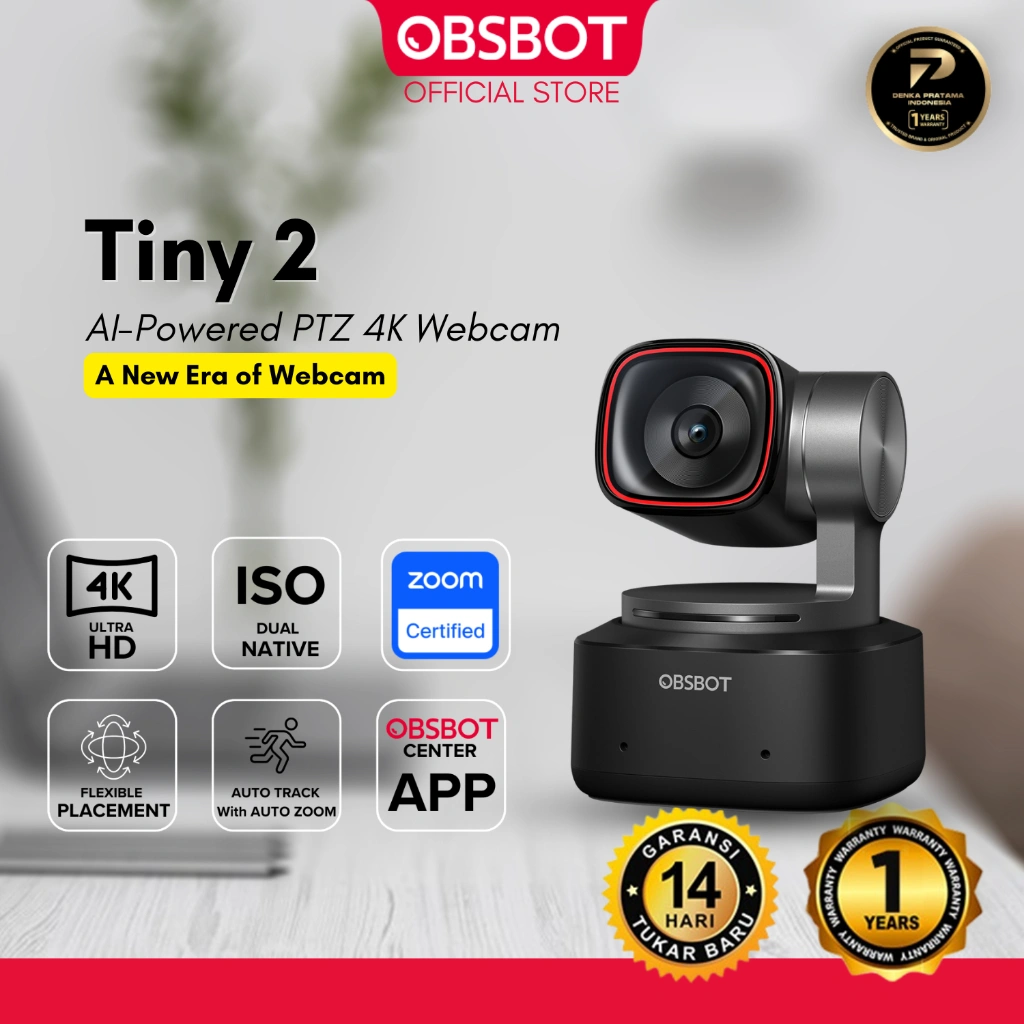 OBSBOT TINY 2 AL-POWERED PTZ 4K WEBCAM - STREAMING CAMERA