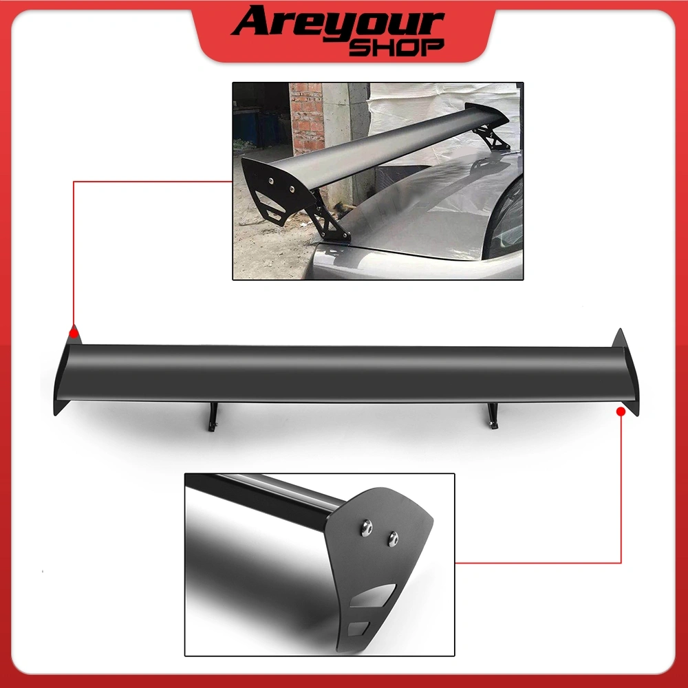135cm Spoiler sedan Spoiler GT Wing Universal modification No need drill Aluminum Black/Silver