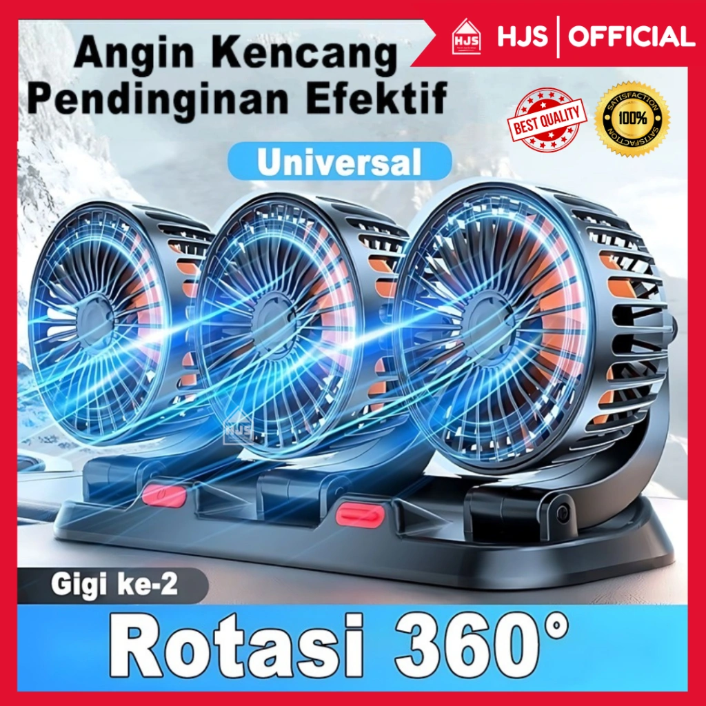 Kipas Angin Mobil 3 Kepala Car Fan 12-24 Volt / Kipas Dasbor 3 kepala dingin ac truk dapat disesuaikan 360°