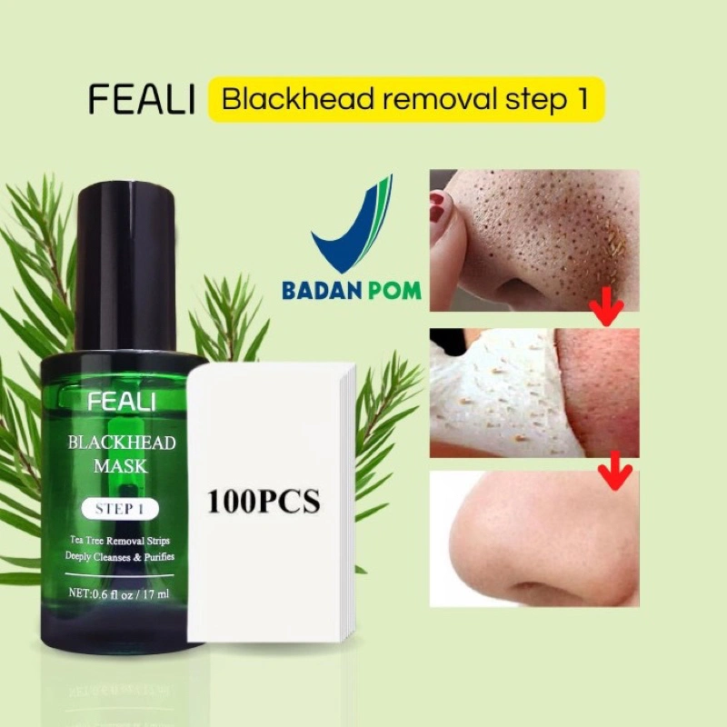 Feali Blackhead Remover Mask Step 1 Peel Off Masker Komedo | Step 2 Serum Minimizer Pore