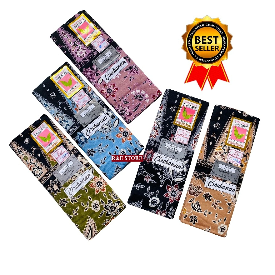 Kain Sarung Batik Wanita Dua Daun Cap Cent Ibu Melahirkan Perempuan Santri Santriwati Batik Cirebon Katun Halus