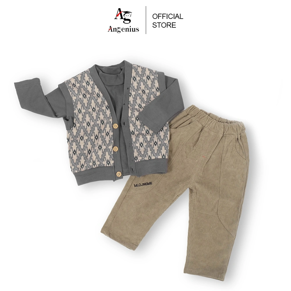 ANGENIUS Setelan Anak Laki Laki Alaric 3in1 Bahan Cordoray  Usia 1 - 5 Tahun