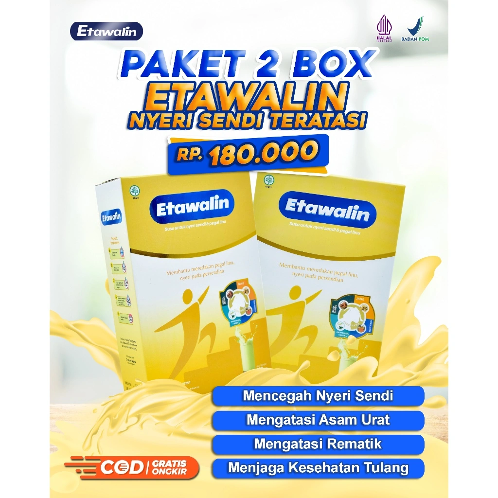 PAKET 2 BOX ETAWALIN - BANTU ATASI GEJALA ASAM URAT,  KOLESTROL, REMATIK