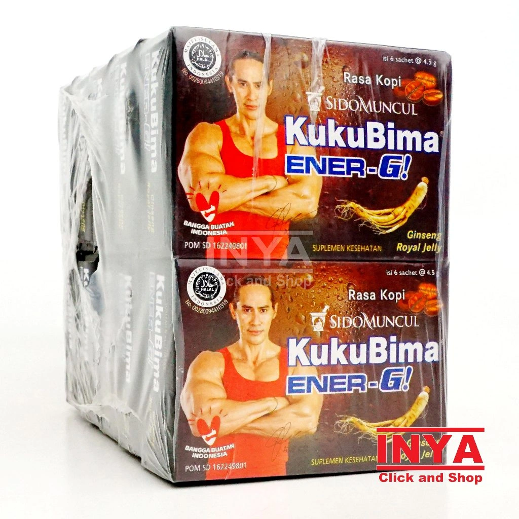 Kuku Bima Ener-G Gingseng Royal Jelly Rasa Kopi 60x4.5gr Pack - Minuman Energi Bubuk - Energy Drink Powder