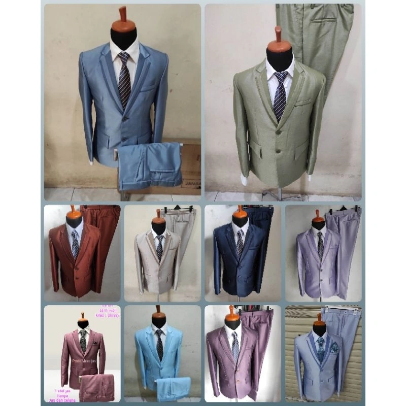 Podo Moro 1 stel jas semi woll kilap DENIM, SAGE GREEN  jas wedding jas nikah jas pernikahan jas kawin jas akat nikah jas pengantin jas manten jas pirwed jas almamater jas blezer jas jas slim fit jas model baru jas murah jas model korean Jas pria formal