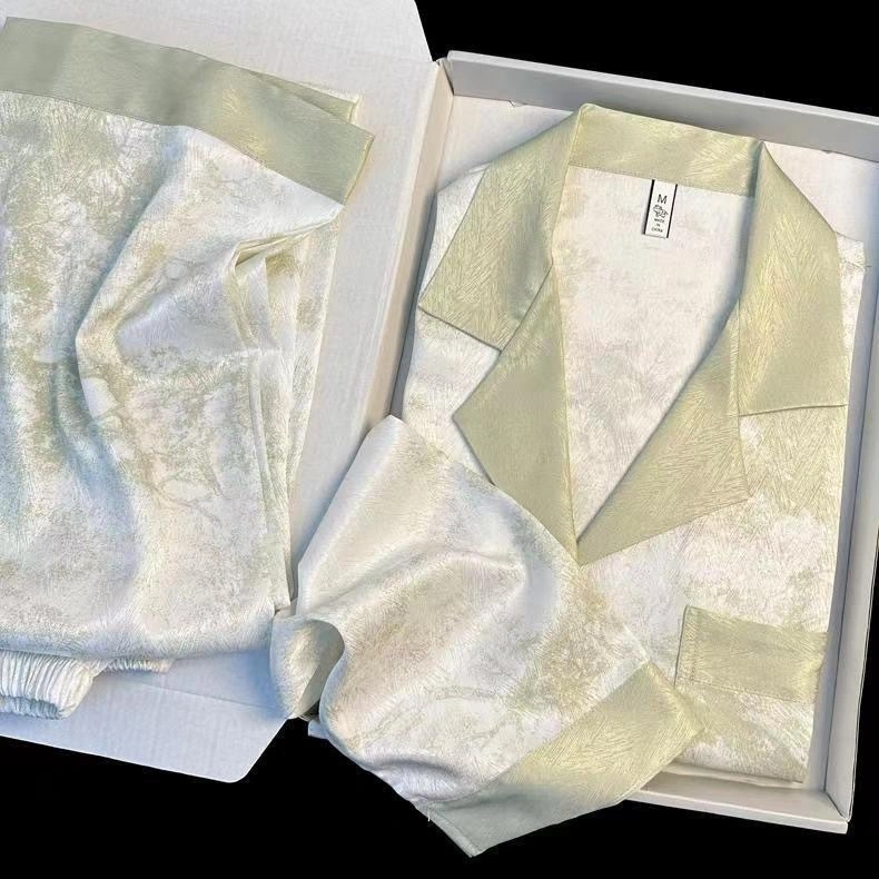 Baju Tidur Piyama Wanita BS-9922 Sleepwear Luxury Lengan Panjang Celana Panjang Premium Lembut Setelan Es Silk Mimon Home