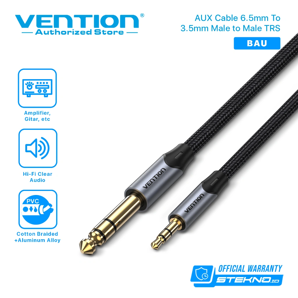 VENTION Kabel AUX 6.5 mm to 3.5 mm Male to Male TRS Audio Cable 6.5mm 3.5mm