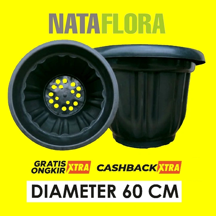 Pot tanaman besar 60 cm hitam / grosir pot jumbo pondok gede
