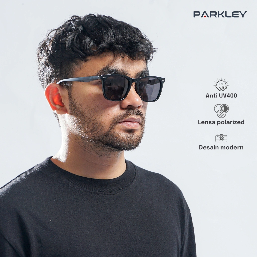 Parkley Sleek Sunglasses Pria Wanita Polaris Kacamata Hitam Anti UV