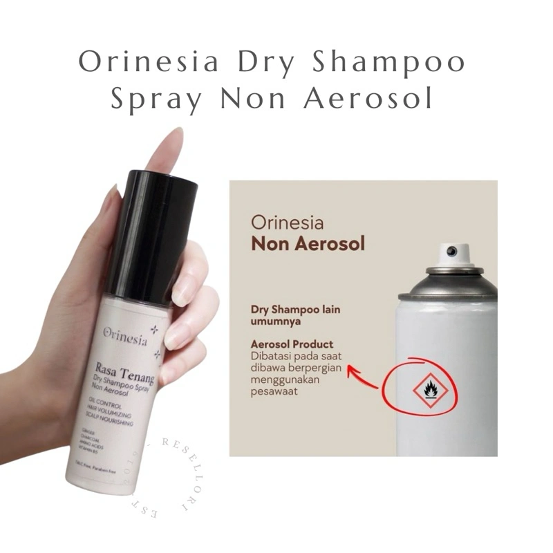 ORINESIA Rasa Tenang Dry Shampoo Spray Non Aerosol Rambut Lepek Hilang