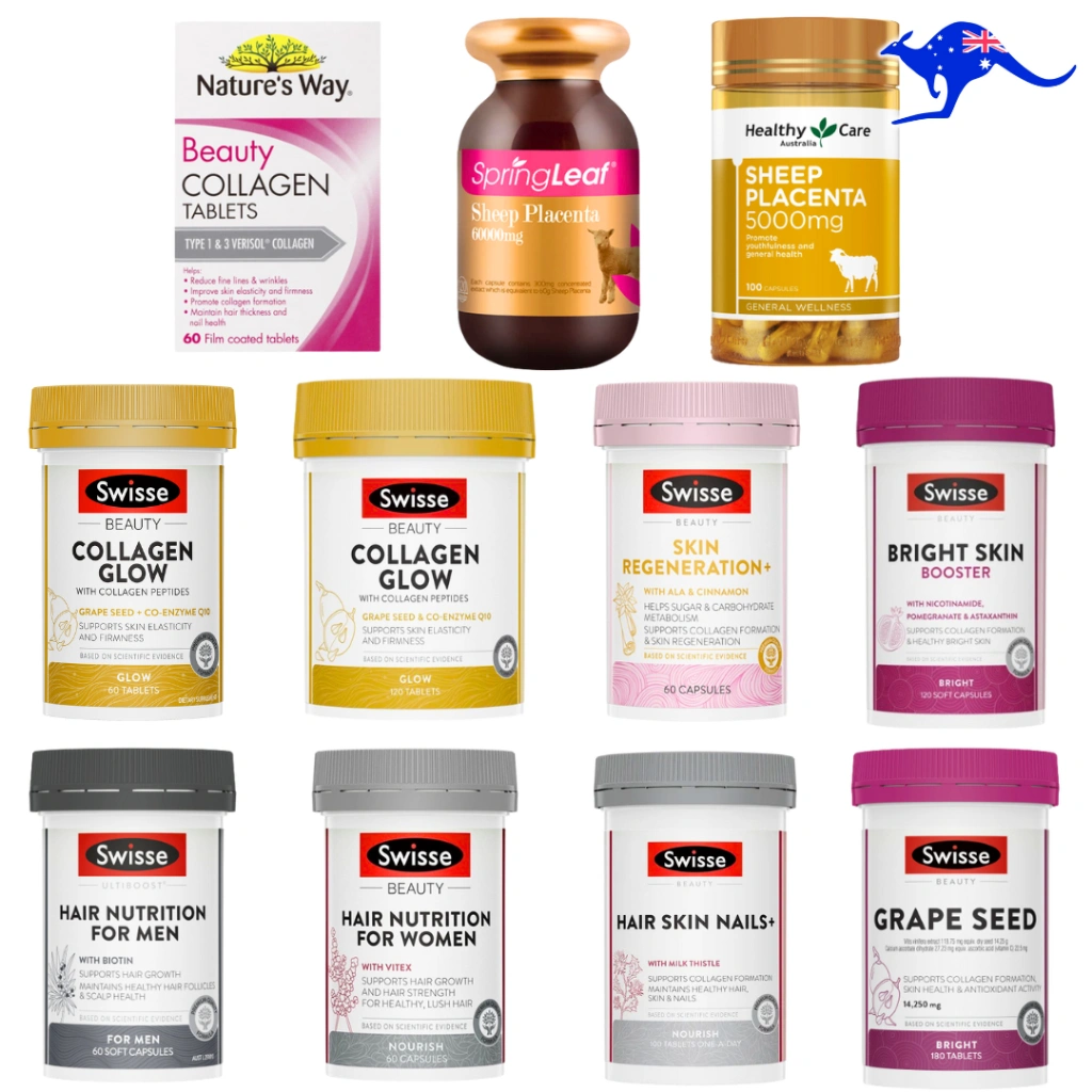 Healthy Care Sheep Placenta 100 Capsules Spring Leaf Springleaf 120 Kapsul Hair Nutrition for Men Women 60 Nails Nail Tablets Collagen Glow Beauty Bright Skin Booster Skin Regeneration Grape Seed 180 Seeds Nature's Way Natures Tablet Swisse