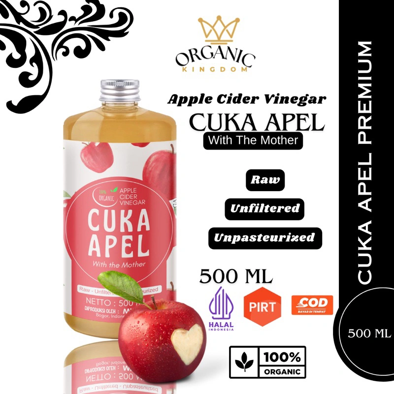 500 ml Cuka Apel Organic Apple Cider Vinegar Keto Diet Detox Pelangsing Penurun Berat Badan