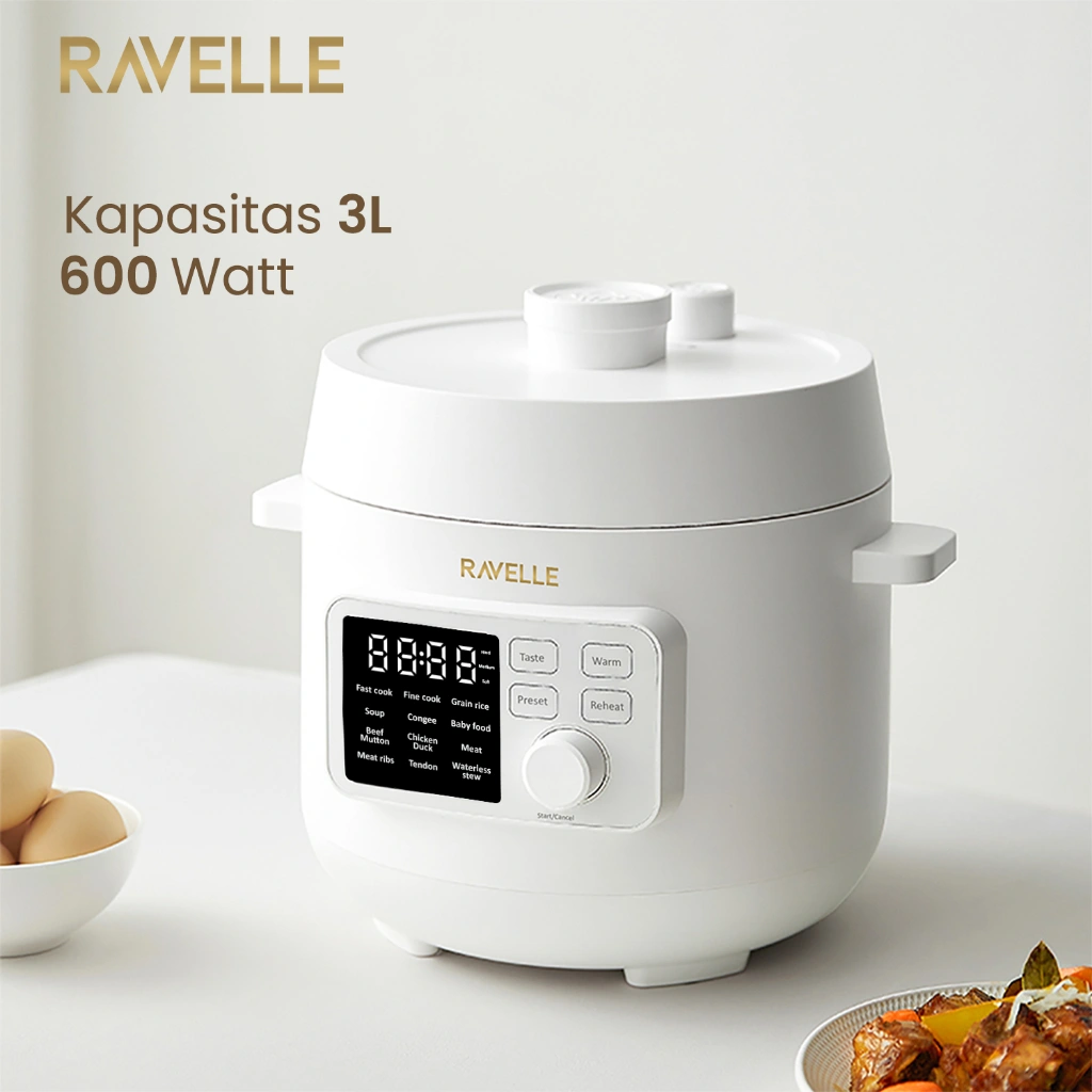 Ravelle Digital Pressure cooker 3L 3 L 3-L 3 Liter 3ltr Presto Cooker Listrik GARANSI RESMI