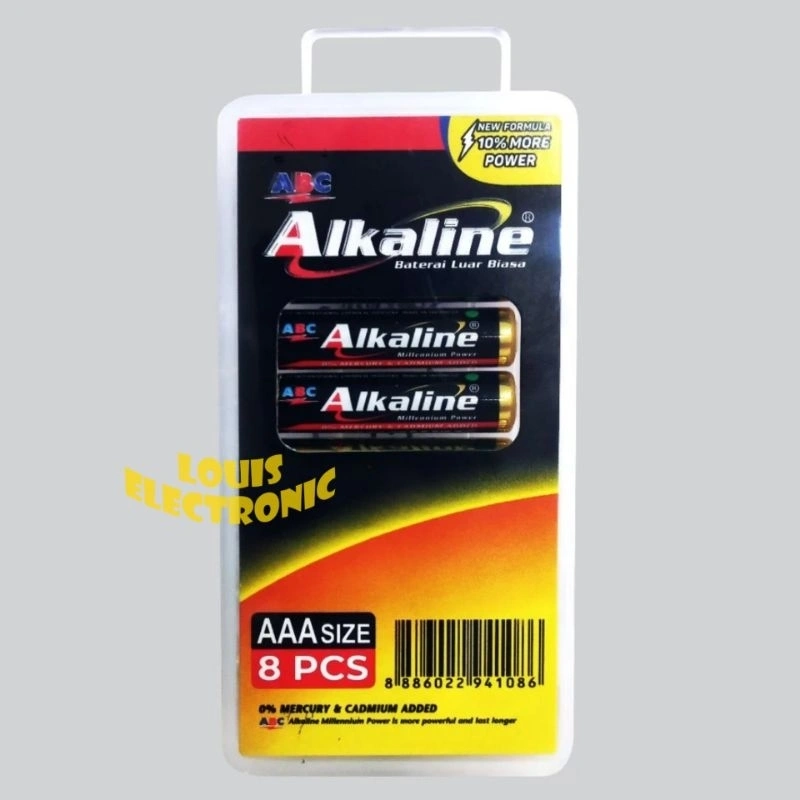 Baterai Alkaline AAA isi 8 Pcs + Case Batre ABC Alkaline A3 isi 8 Pcs Alkaline AAA Grosir