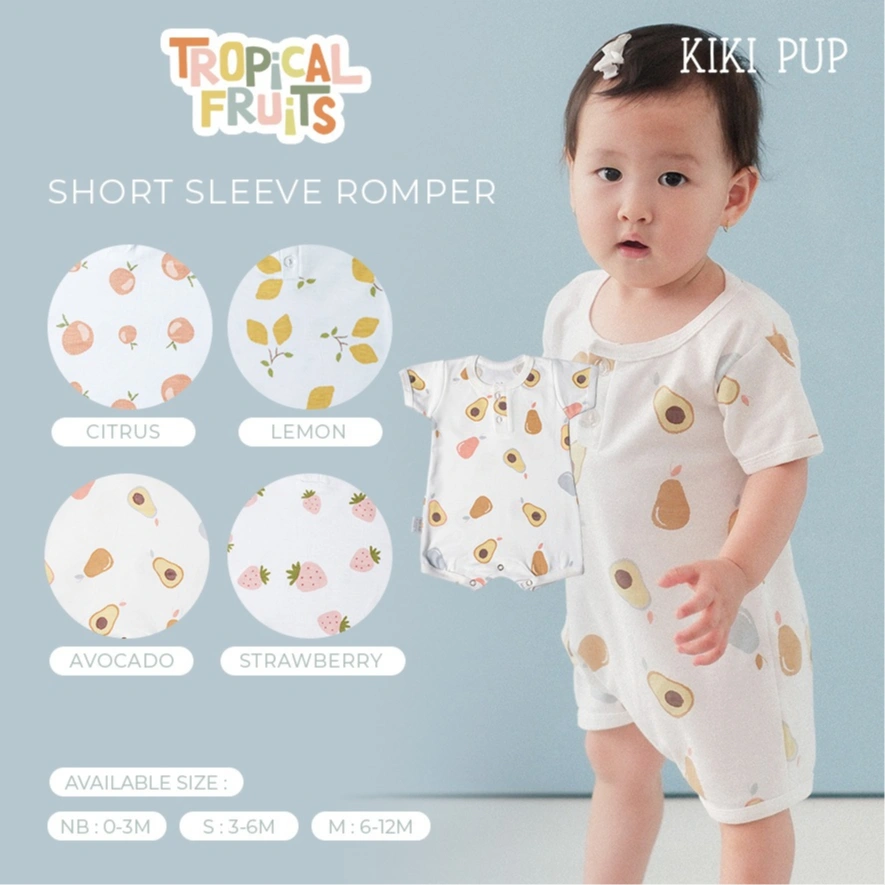 KIKI PUP - Short Sleeve Romper (Tropical Fruits) - Jumper Onesie Lengan Pendek Bayi & Anak 0-12Bln