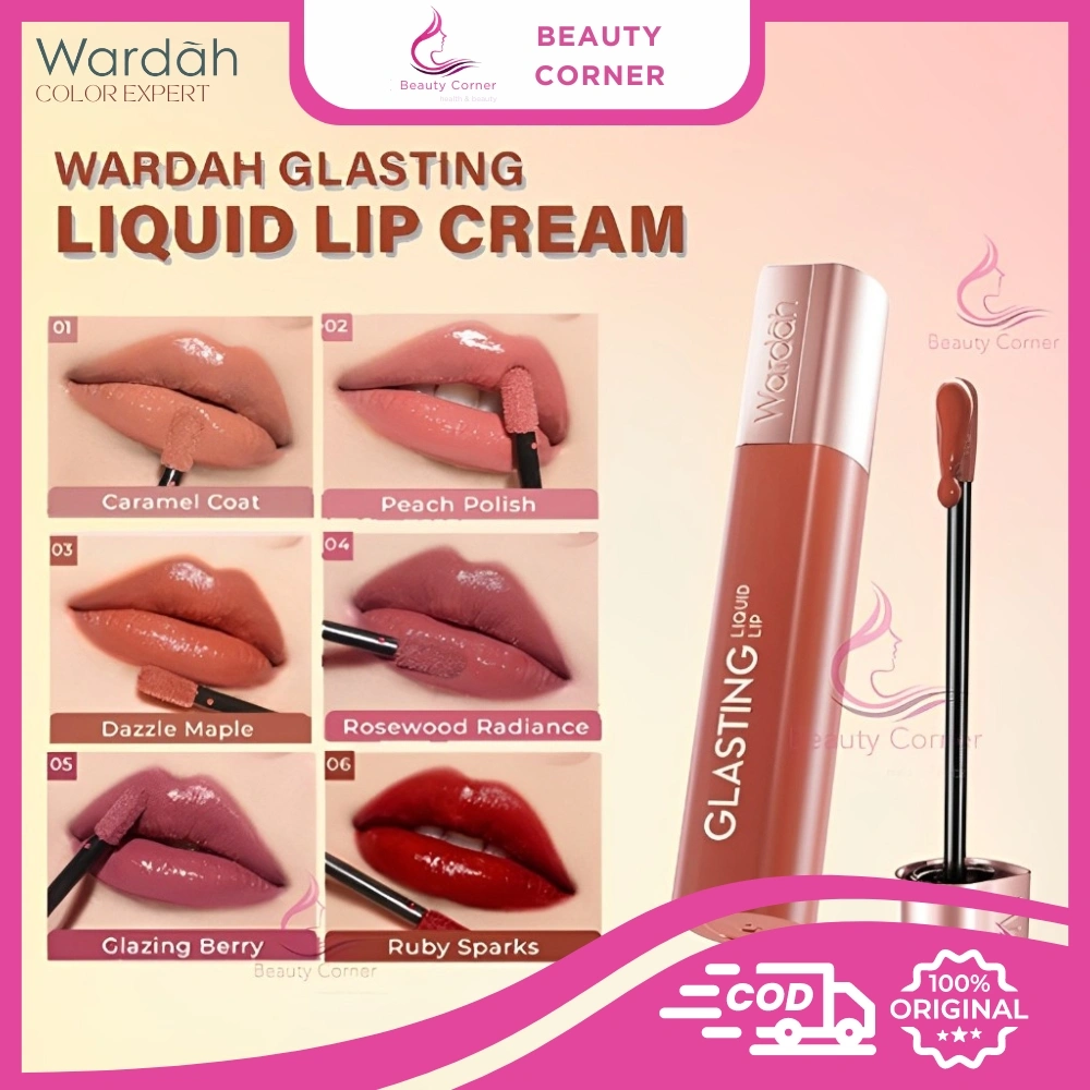 Wardah Glasting Liqiud Lip Cream - Hi Pigmented Glass Color & Transferproof