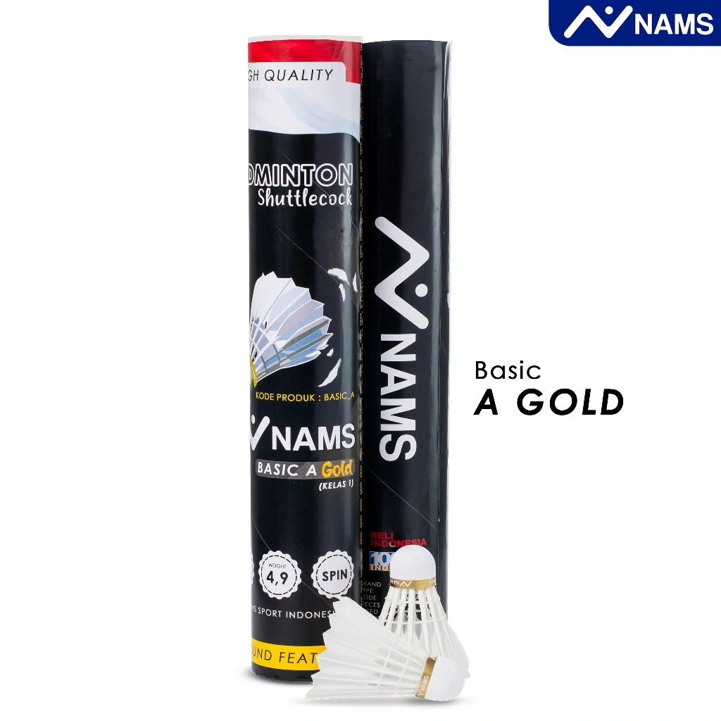 Nams Shuttlecock Basic A Gold Hitam / Kok Badminton / Cock Bulutangkis